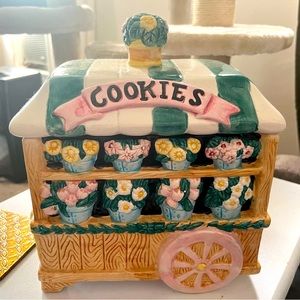 Vintage Flowercart Cookie Jar